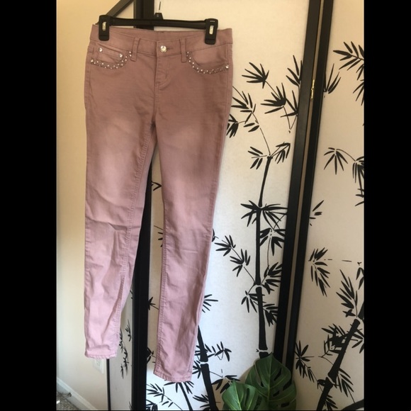 Mauve Embellished Jeans - Picture 2 of 7